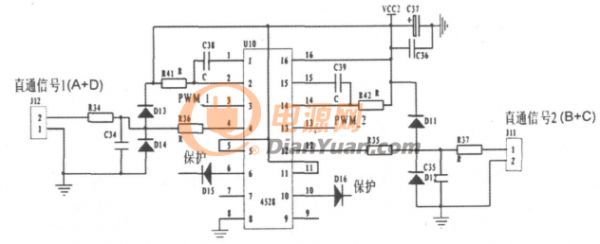 LED电源直通保护原理图