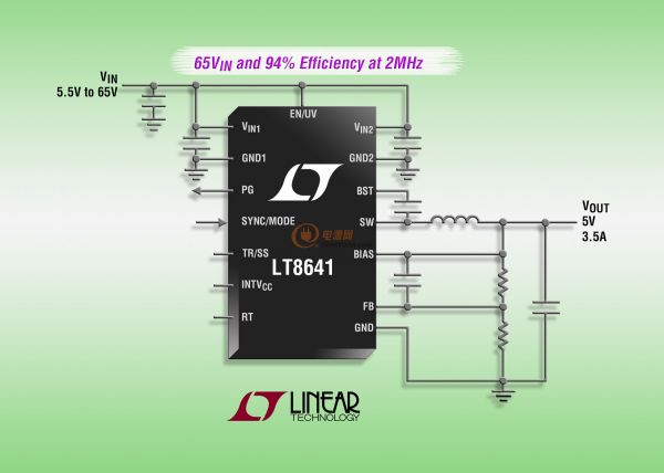 65V、3.5A（IOUT）、2.2MHz同步降压型开关的EMI/EMC辐射降低超过25dB