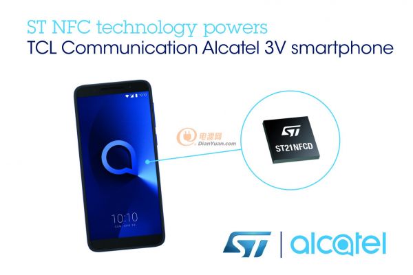 ST新闻图片 6月11日——TCL通讯Alcatel 3V智能手机选用意法半导体NFC技术，为用户带来卓越的非接触式体验