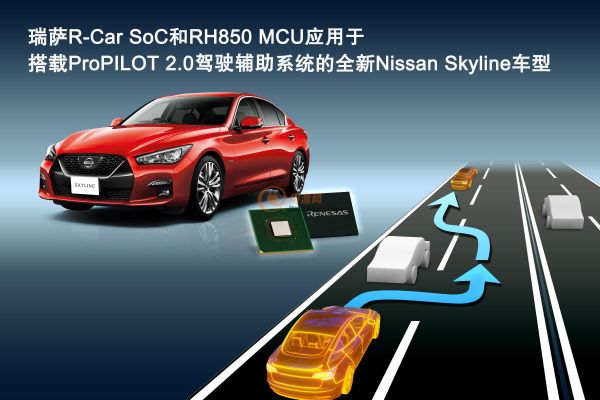 瑞萨R-Car SoC 和RH850 MCU应用于搭载ProPILOT 2.0驾驶辅助系统的全新Nissan Skyline车型