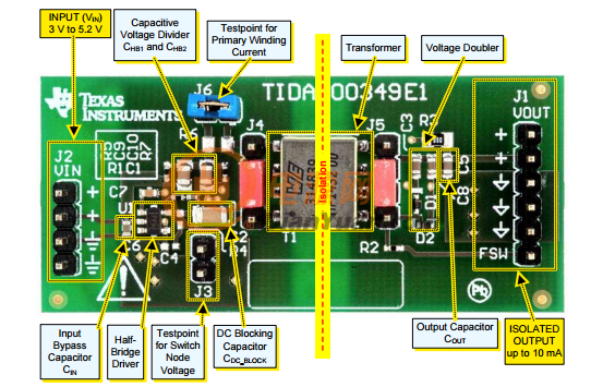 TIDA-00349电路板安装示意图