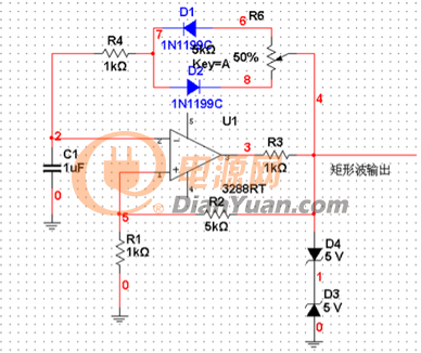 占空比可調的矩形波電路