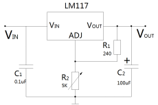 LM117T三端稳压器的基本电路