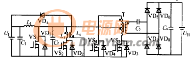 双向型DC-DC变换器处于升压变换工作状态下的等效拓扑