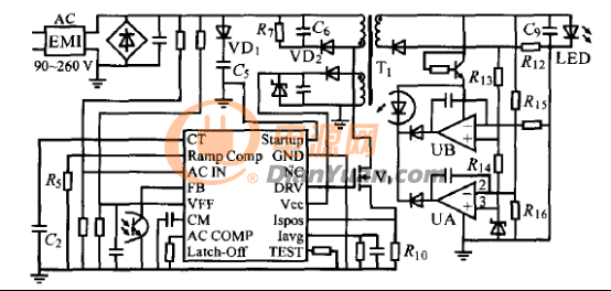 单级PFC反激式LED恒流驱动电路结构