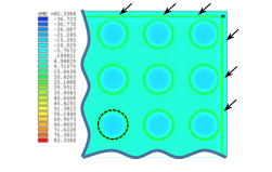 BEoL区的S1 应力分量(MPa)  - 独立配置(顶视图 – 重点分析封装角部)
