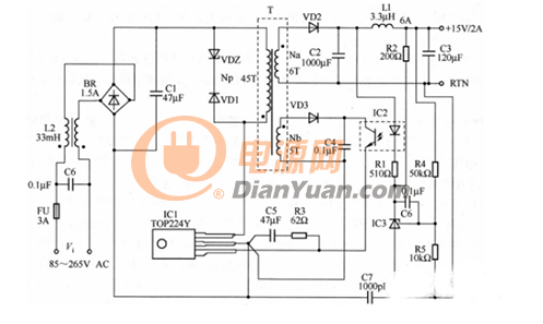 六款简单的开关电源电路设计原理图详解