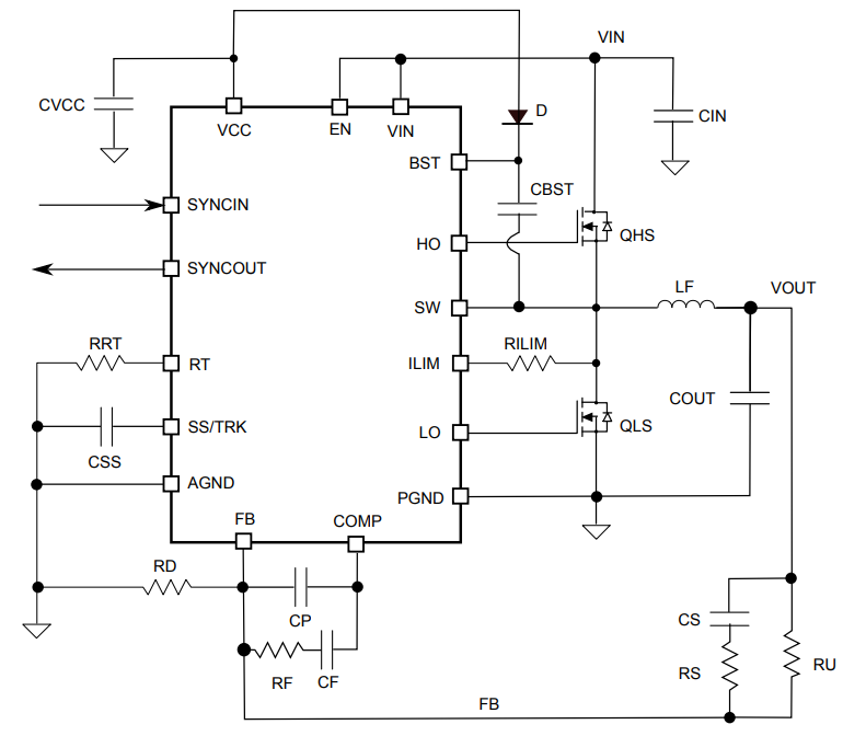 图 1：典型应用电路原理图 