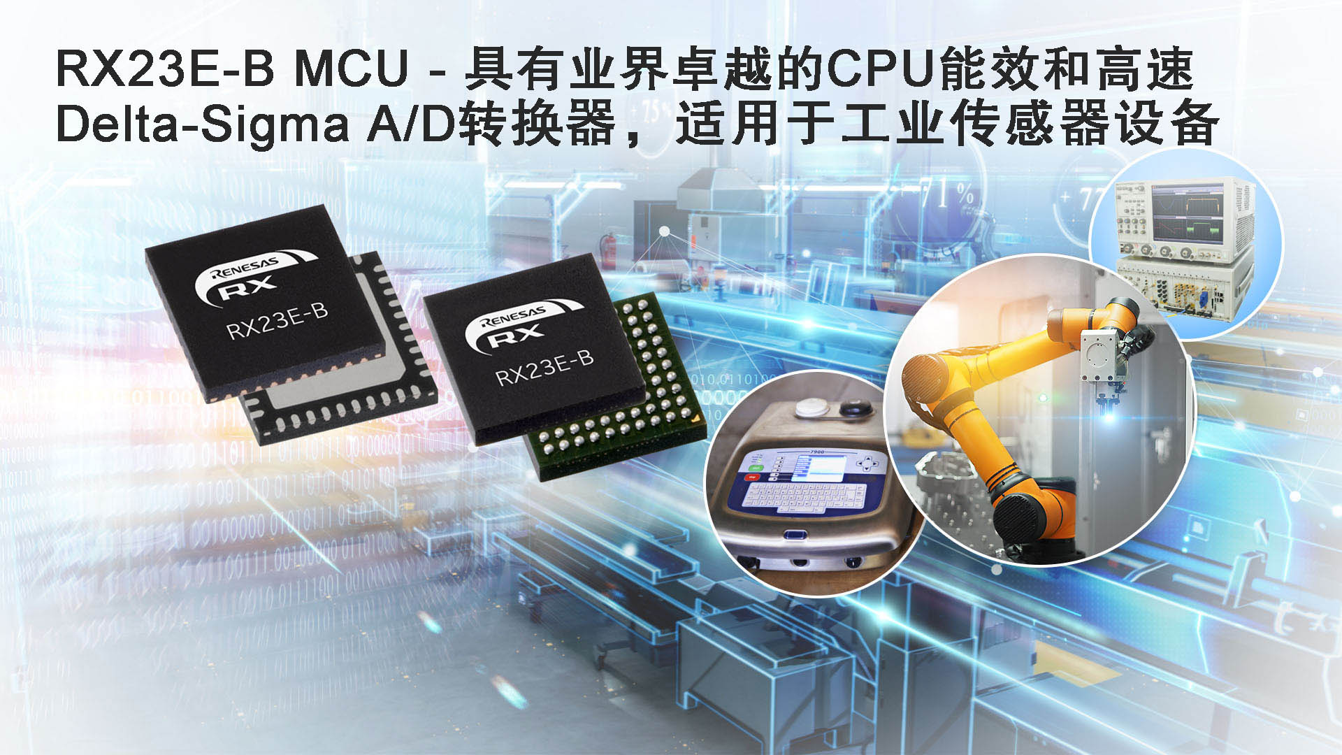 RX23E-B MCU - 具有业界卓越的CPU能效和高速Delta-Sigma A D转换器，适用于工业传感器设备.jpg