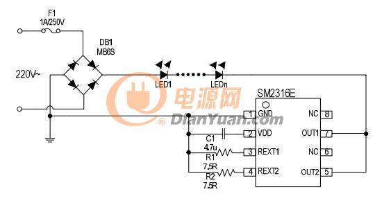 高壓線性恒流LED驅(qū)動芯片6