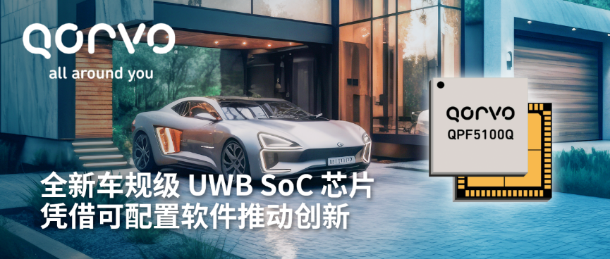 Qorvo® 推出车规级 UWB SoC 芯片 QPF5100Q，凭借可配置软件推动创新