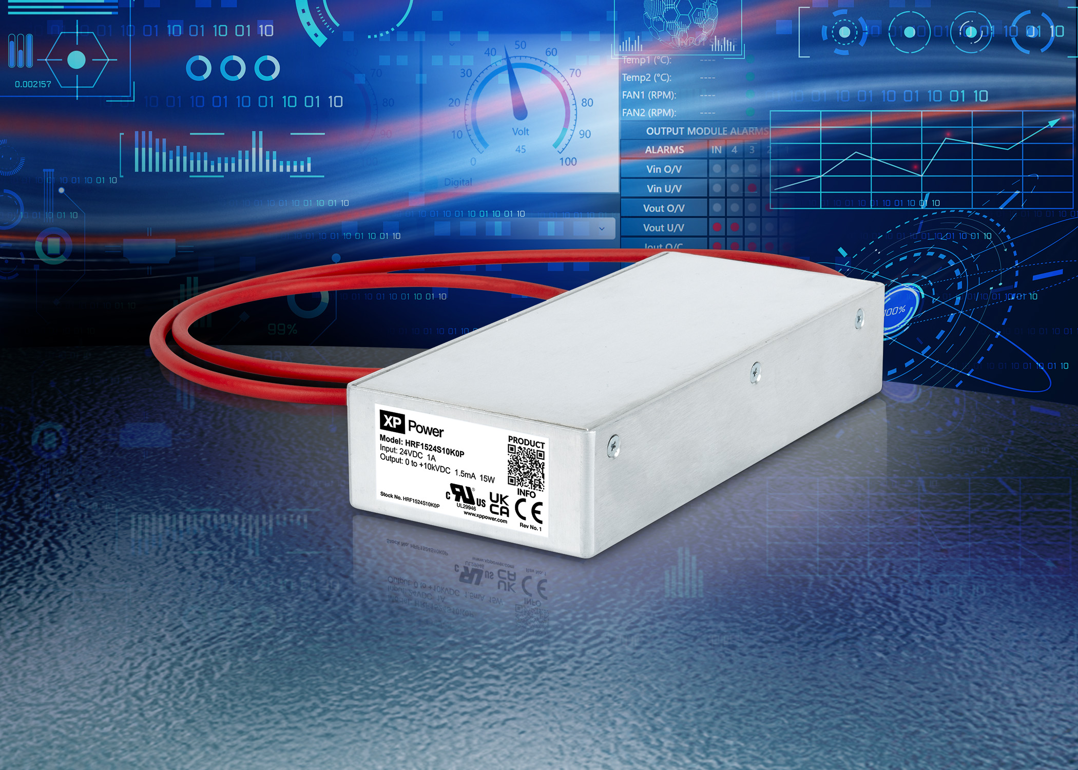 XP Power為15W高壓DC-DC轉換器HRF15系列新增數字監控與控制功能