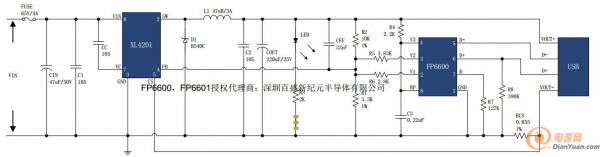 XL4201+FP6600原理图