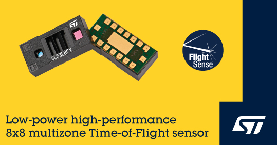 意法半导体下一代多区飞行时间传感器提高测距性能和能效